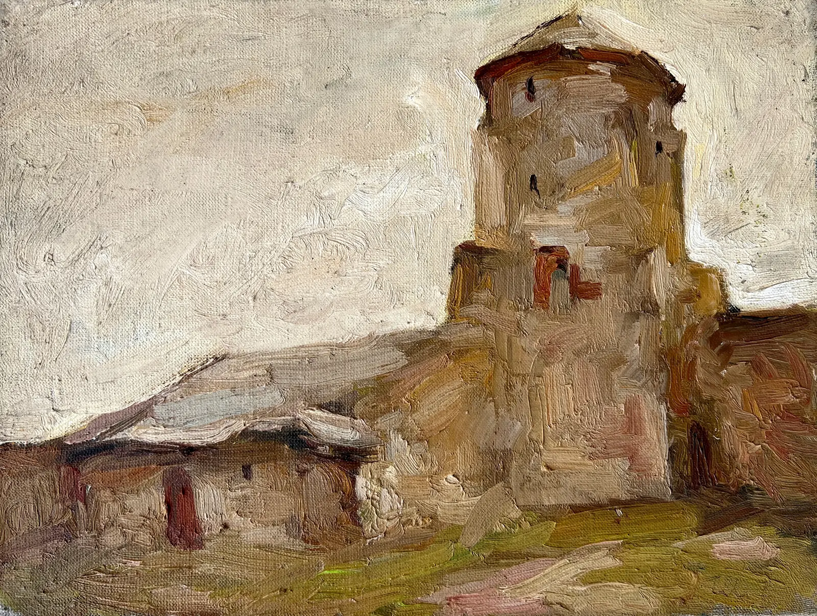 Oljemålning Karmaliuk’s Tower av Zakhar Shevchuk