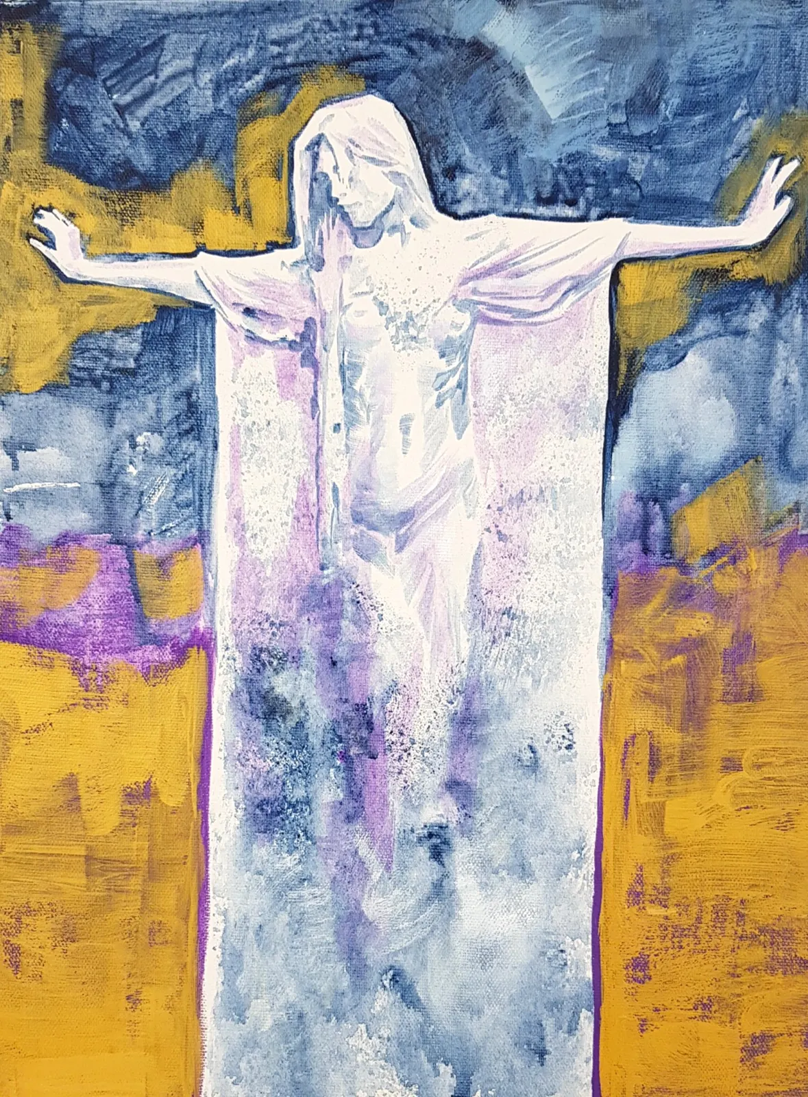 Akrylmålning Mother Faith av Daniel Vandinja