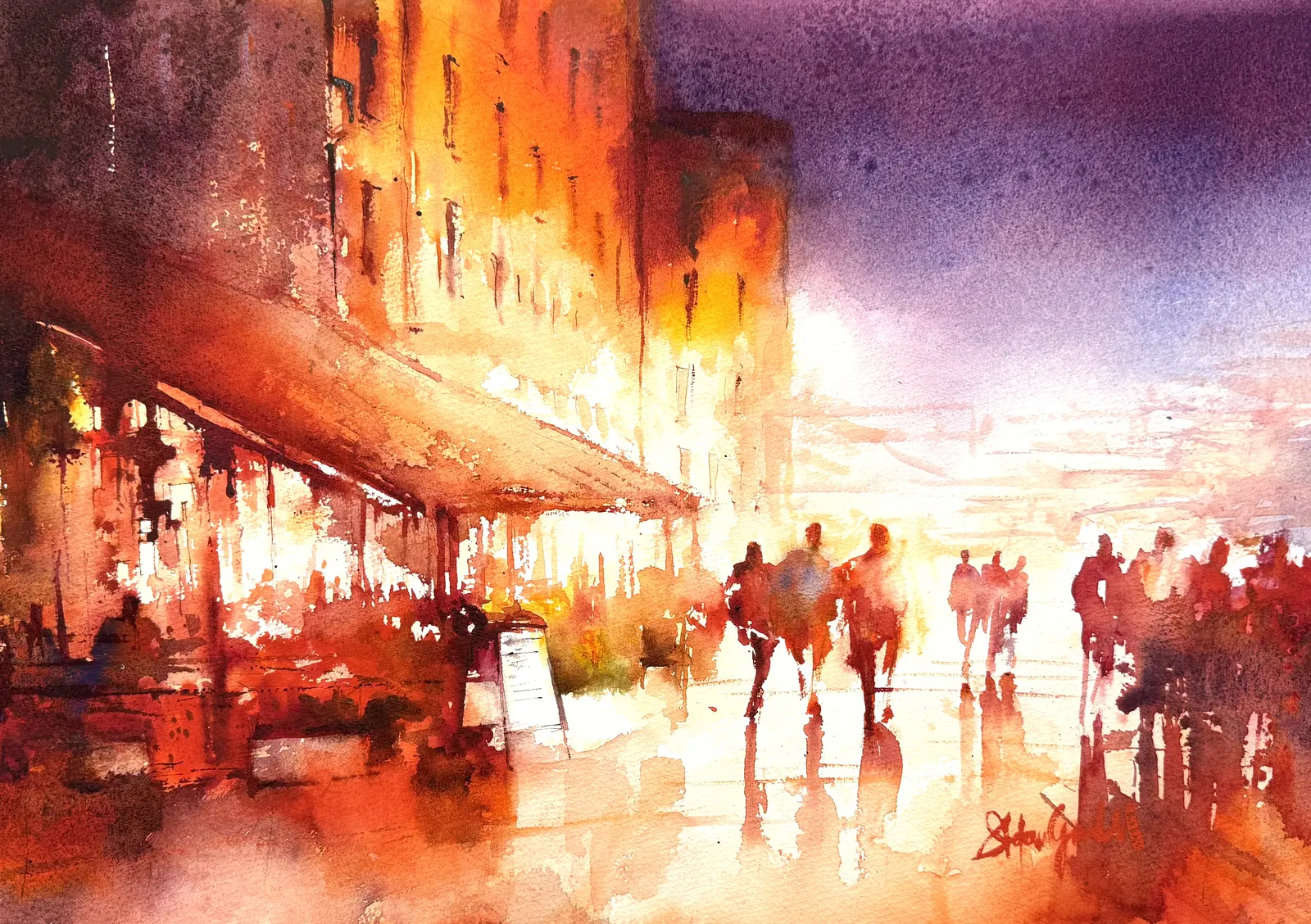 Akvarell Mälartorget, Gamla Stan av Stefan Gadnell