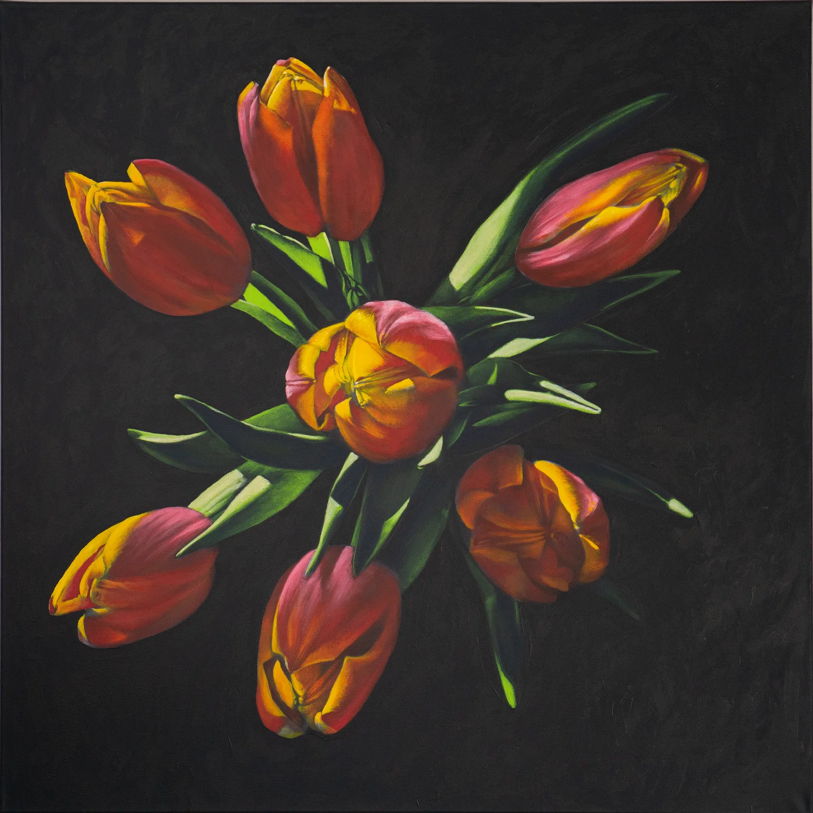 Akrylmålning Maja's Tulips av Gareth A. Rychter