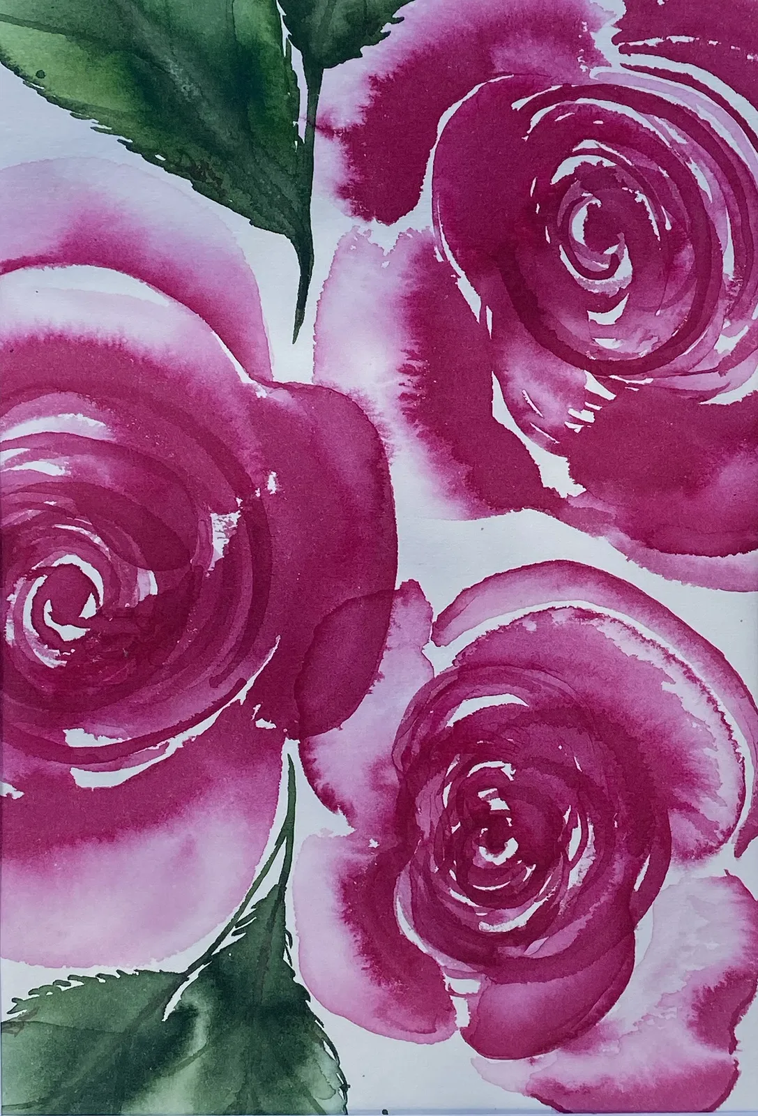 Akvarell Pink Roses Small av Anna Lundin