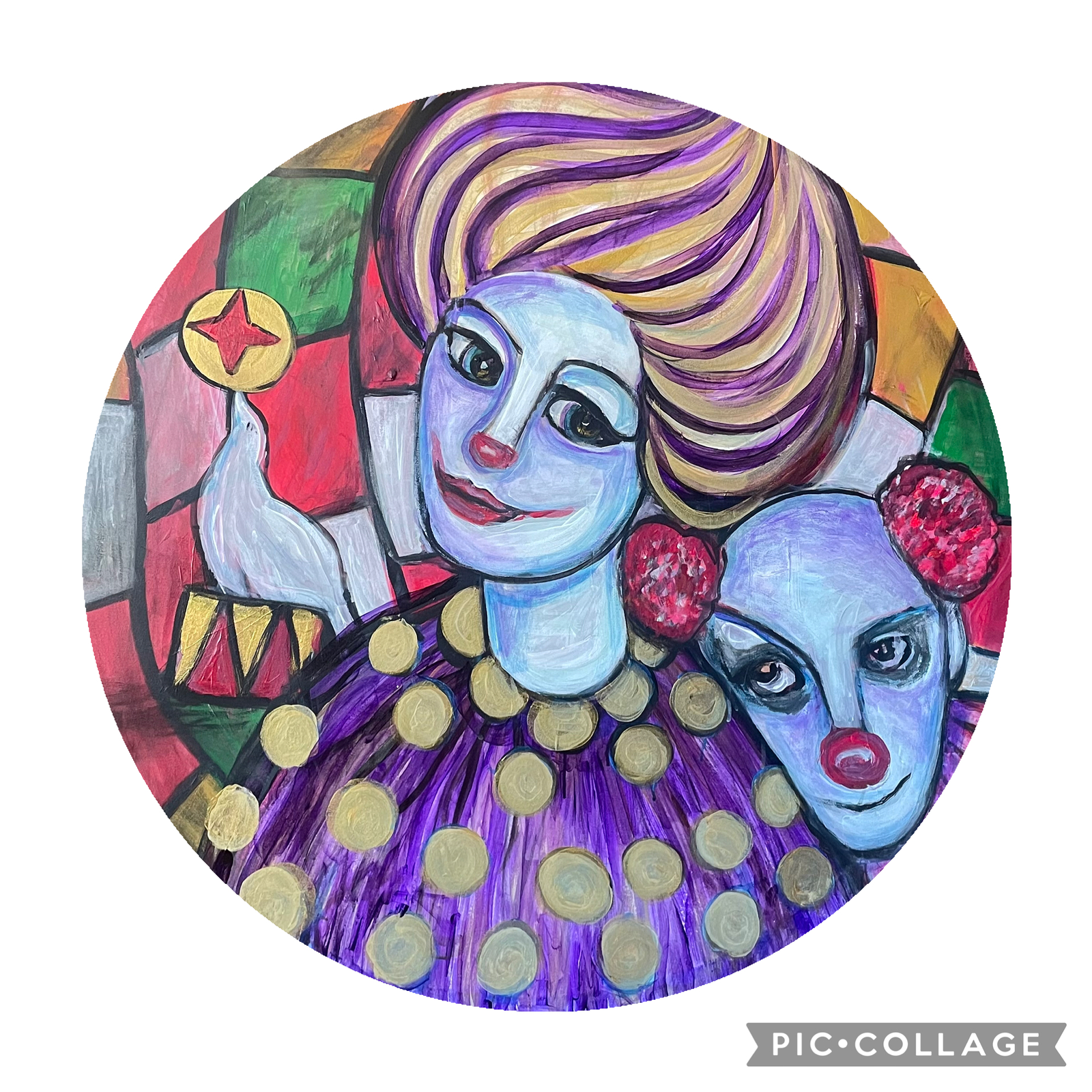 Akrylmålning Cirkus av Anne Persson Lucenius