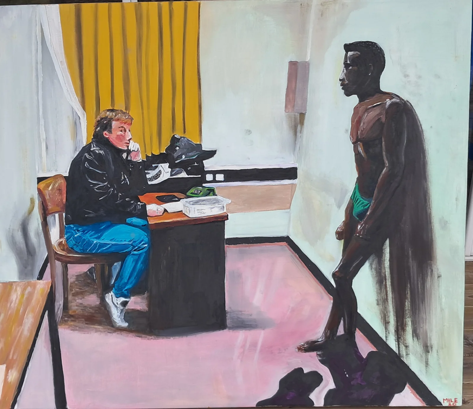 Oljemålning Black Angel av Michael Grüllich
