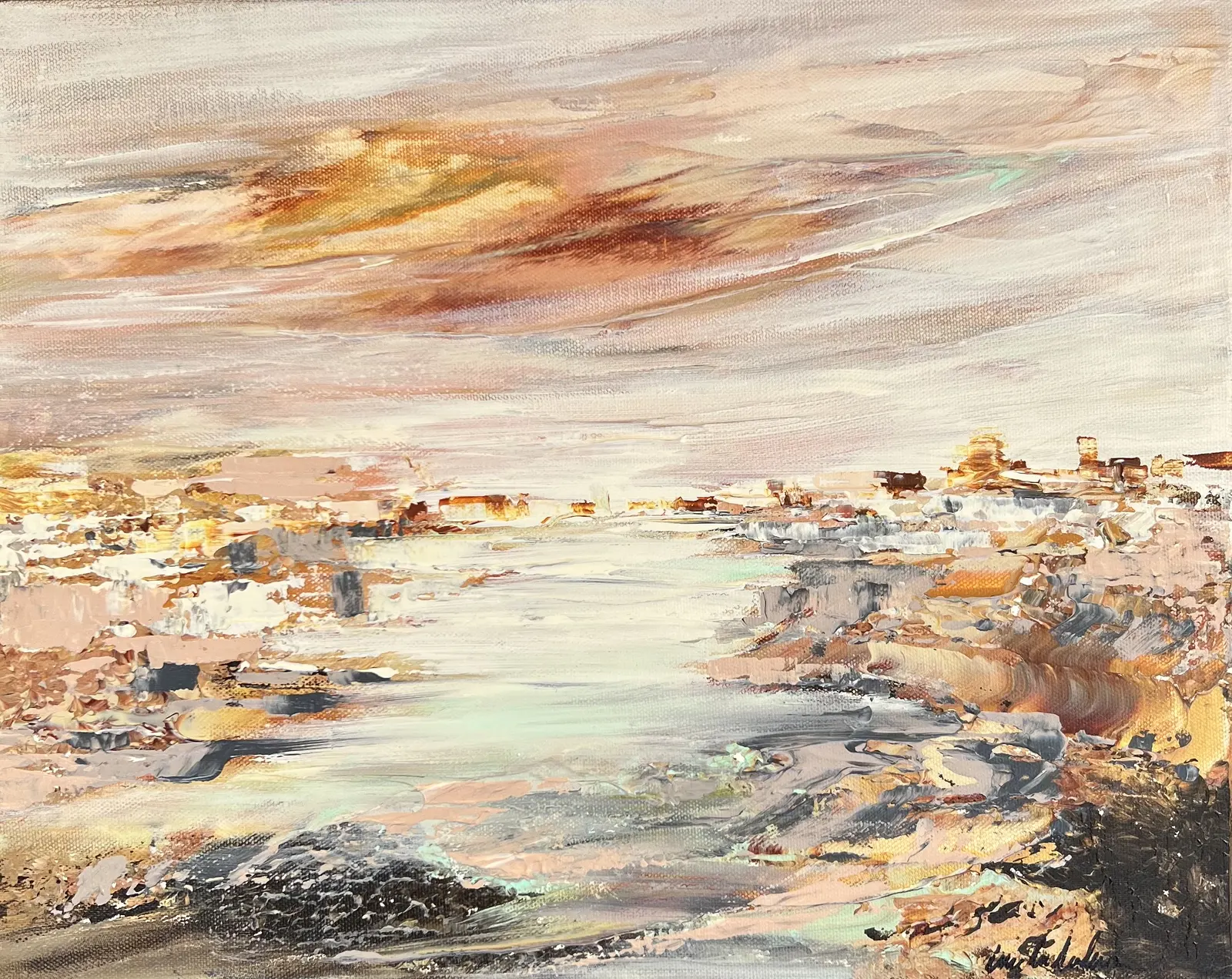 Akrylmålning Morning Glow av Anne-lee Andersson