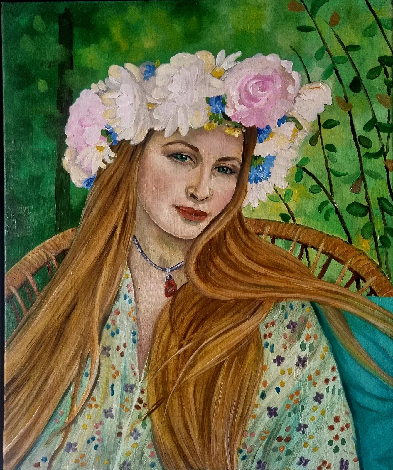 Akrylmålning Midsommar av Camilla Dufva