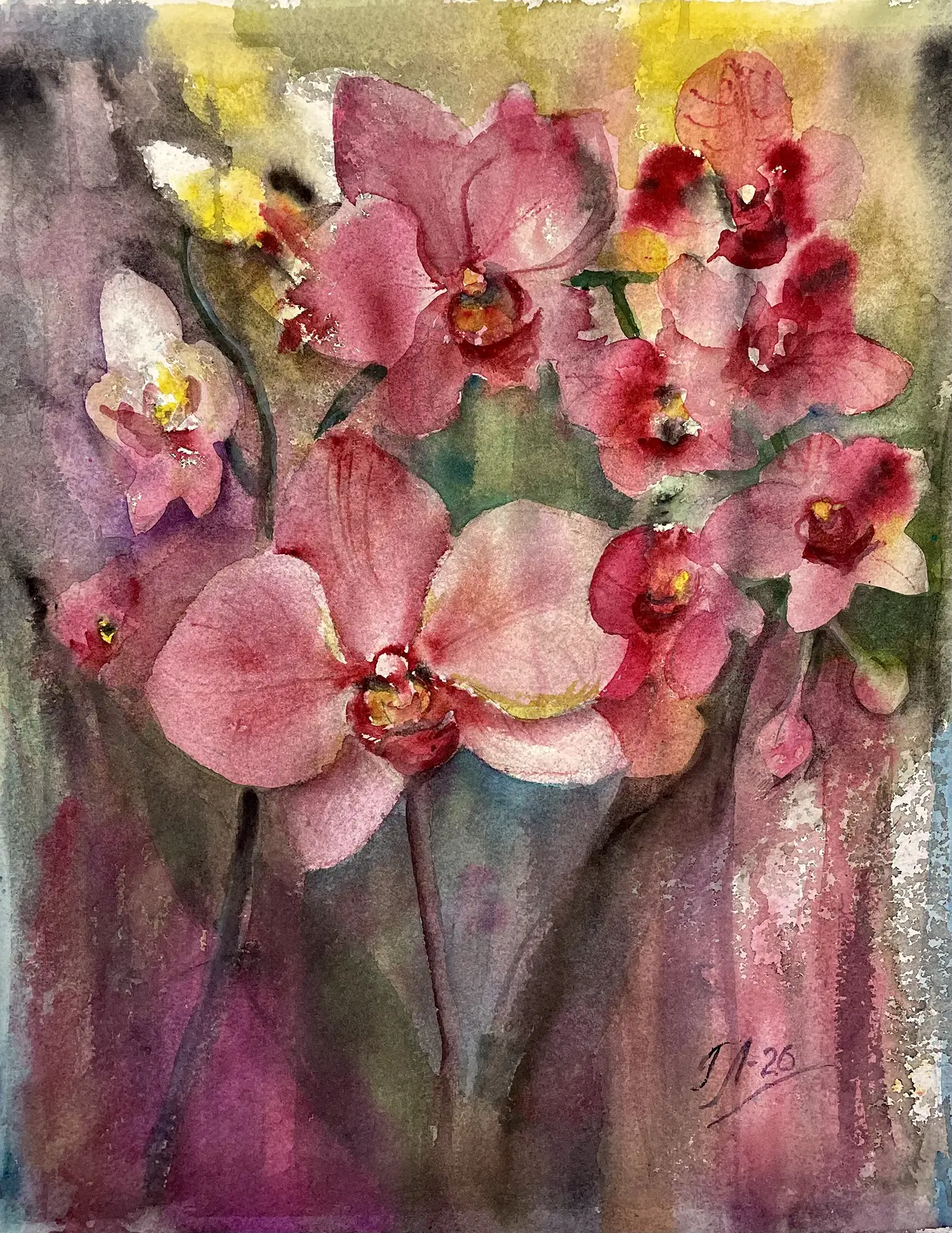 Akvarell Pink av Tanya Lundmark