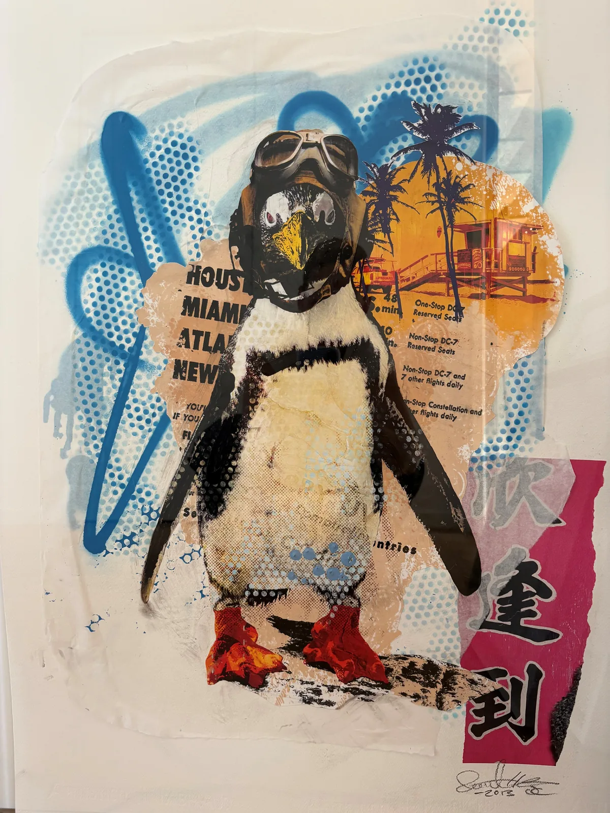 Akvarell Robert Hilmersson – “Pingvin”, mixed media, 60 x 80 cm av ANN KRISTIN SANDER