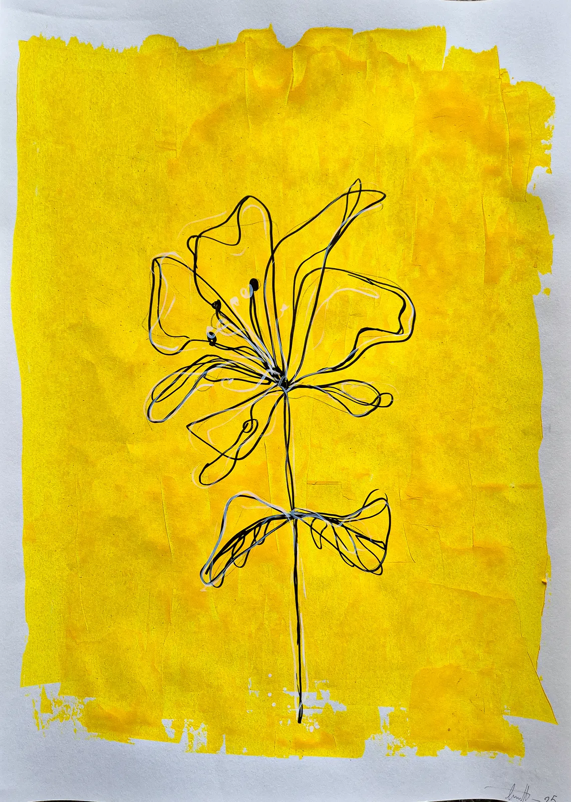 Akrylmålning Simple flower av Isac Holmgren