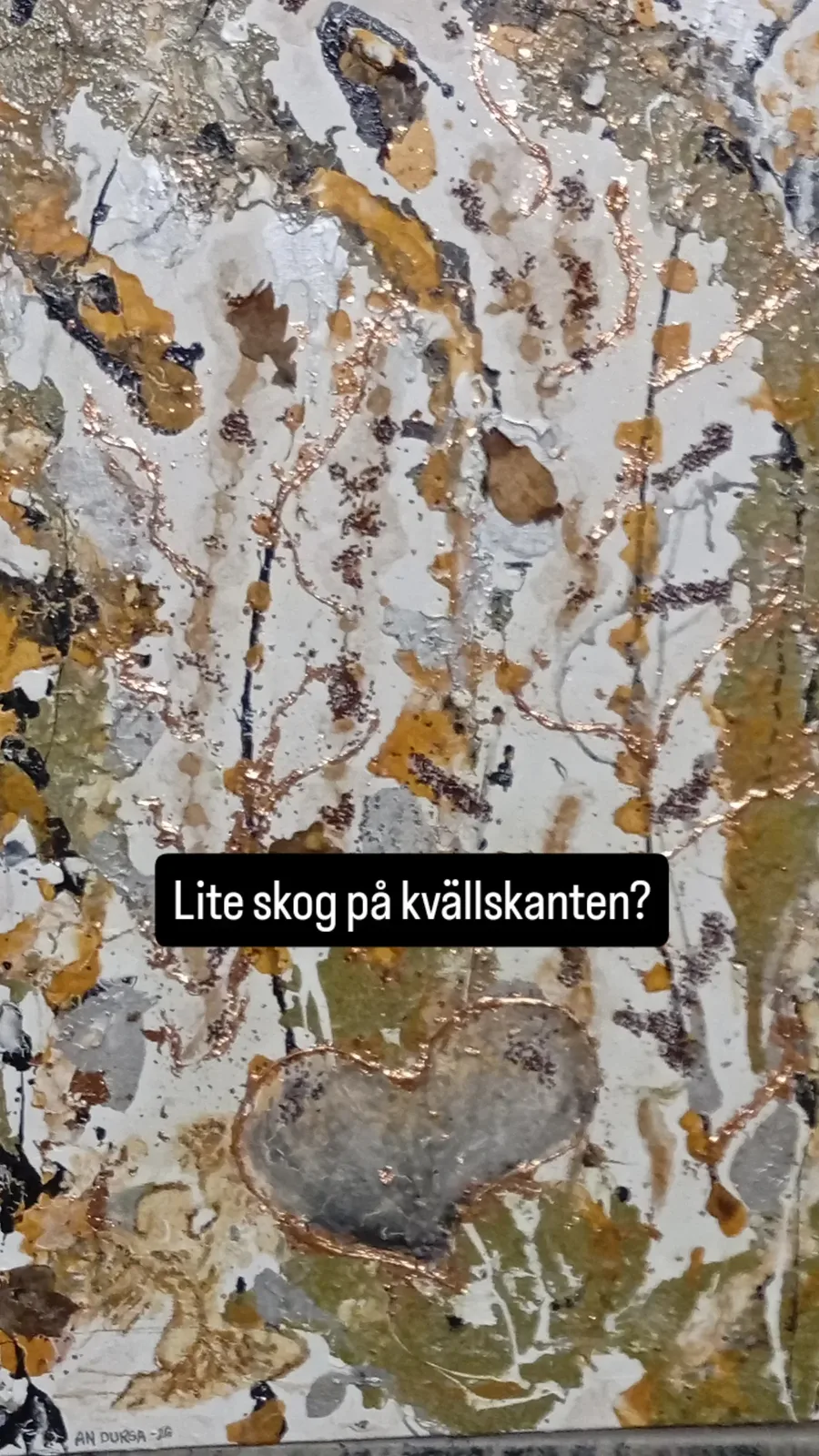Akrylmålning Hjärtat i skogen av Annika Nordkvist