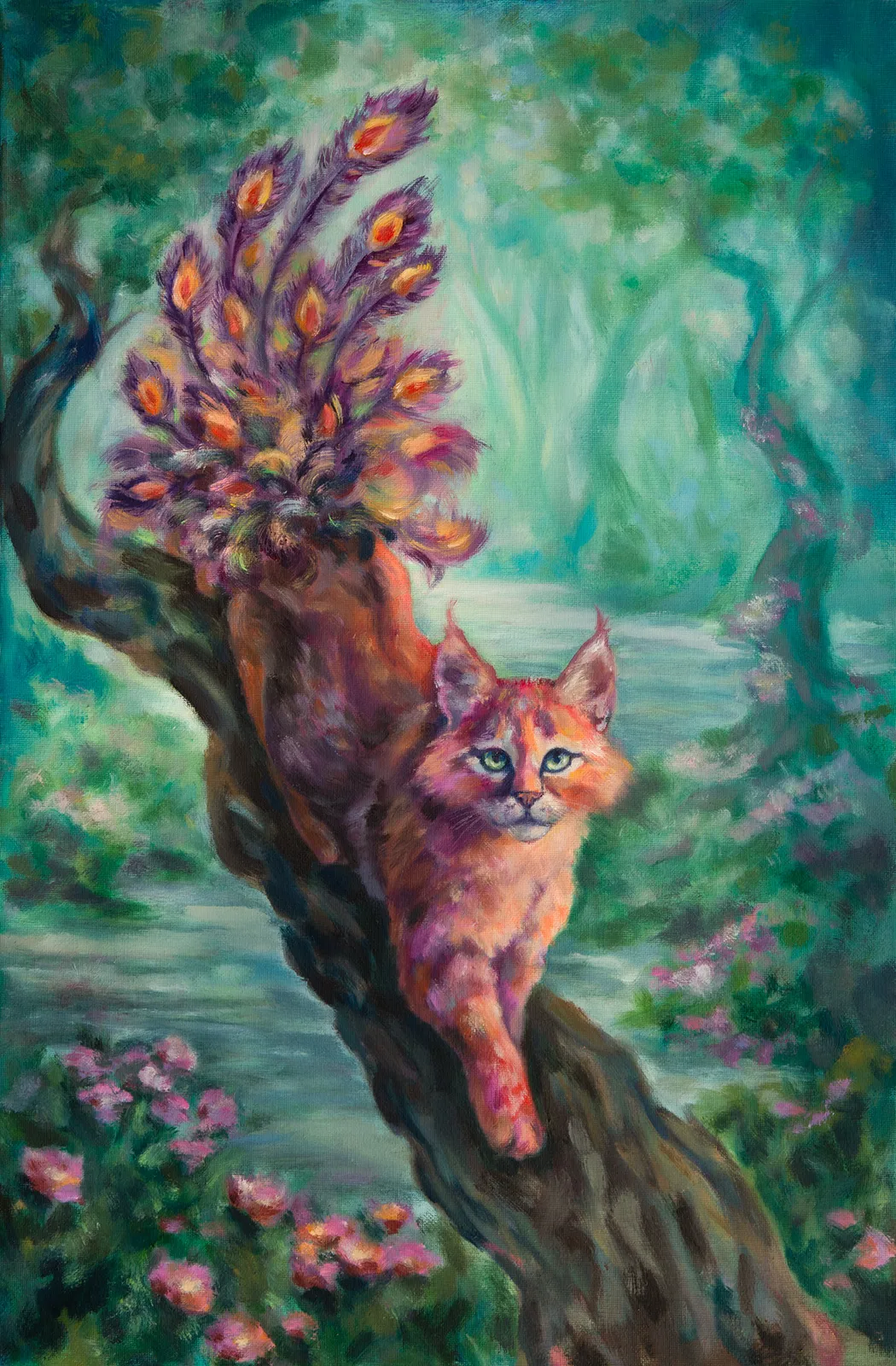 Oljemålning Spirit of the Forest Memories av Polina Urvantseva