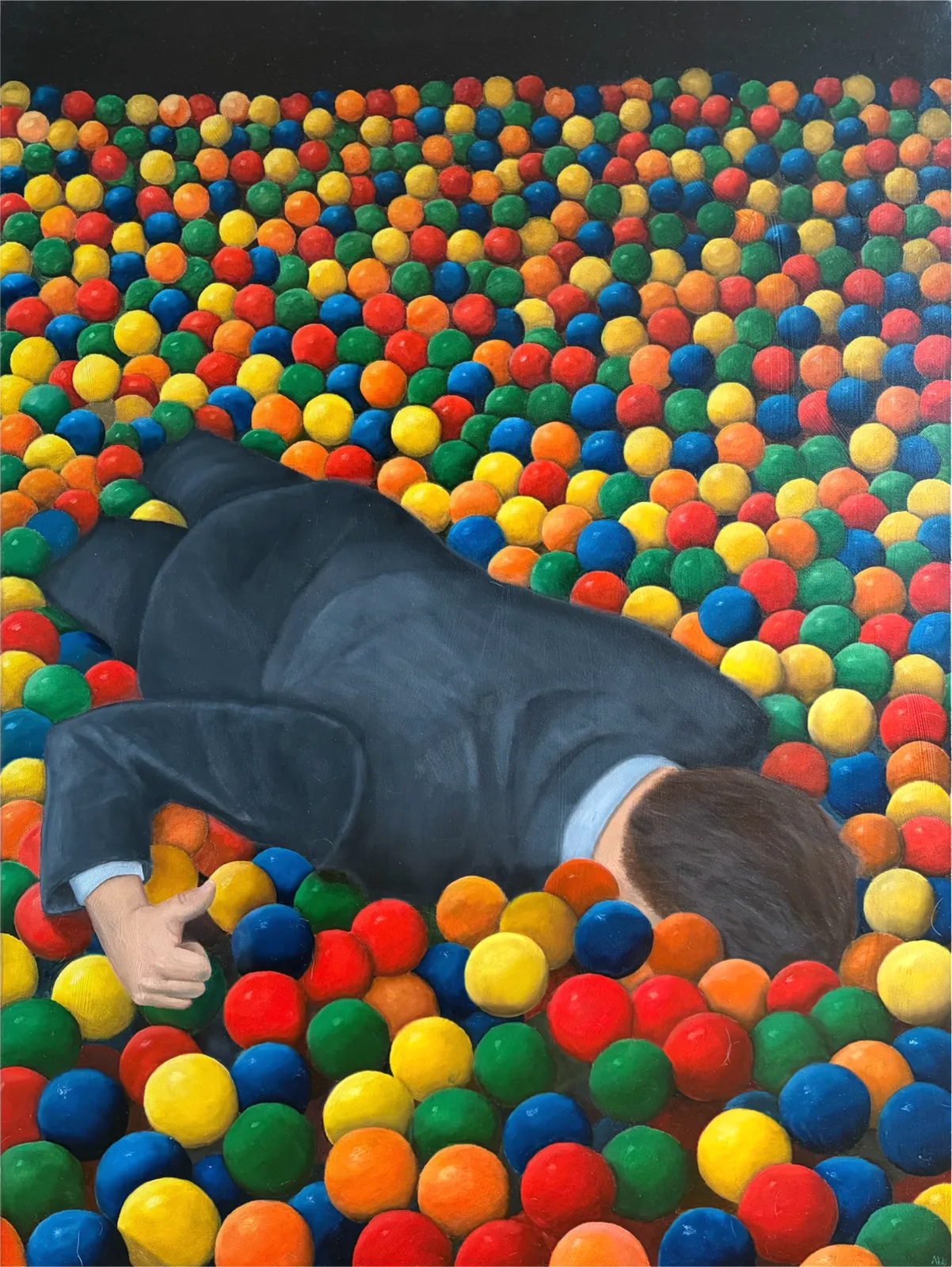Oljemålning Nothing to see here av Alexander Ingvar