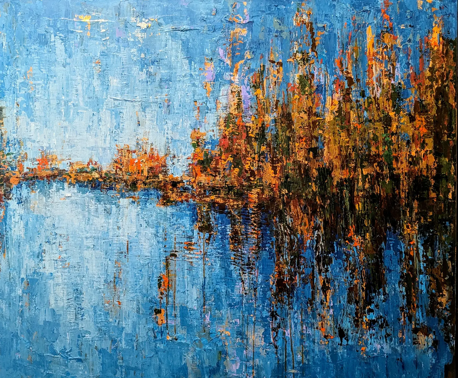 Akrylmålning Abstract Island av Paula Rindborg