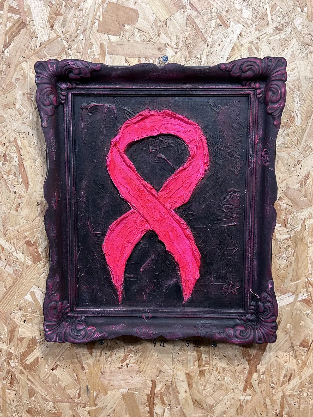 Akrylmålning Fuck Cancer Pink av Lasse Mehtola