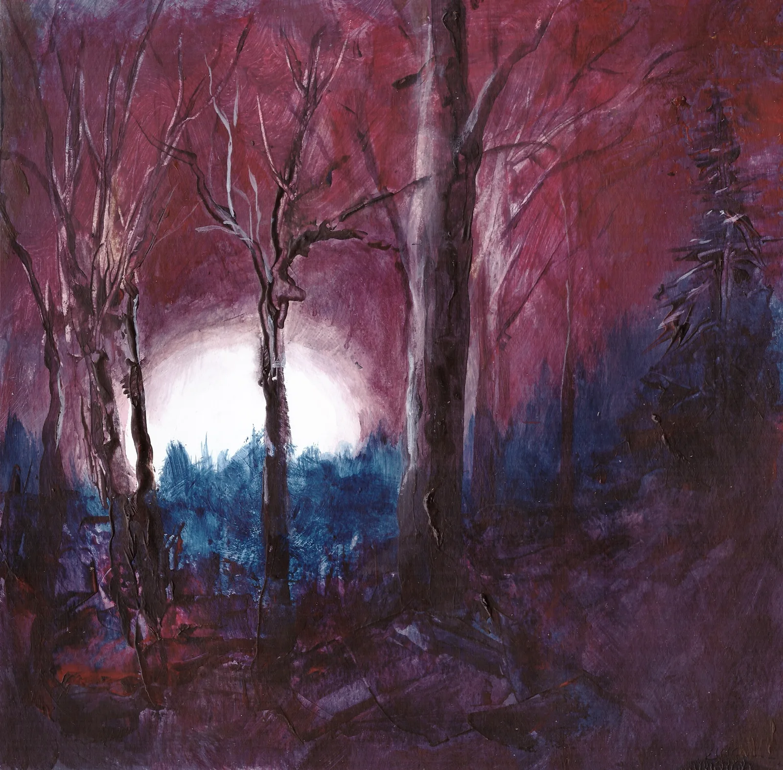 Akrylmålning Sunset forest 1 av Roger Eriksson