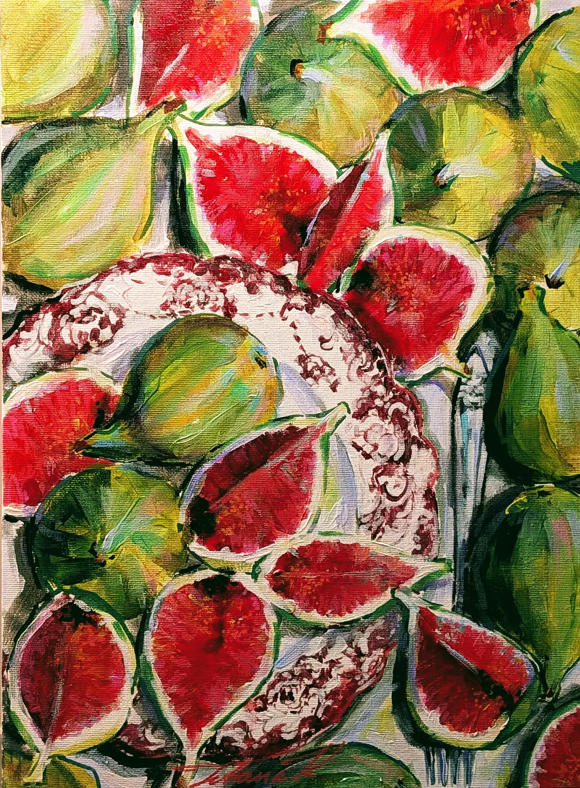 Akrylmålning Fresh figs 1 av Tetiana Kozhushko