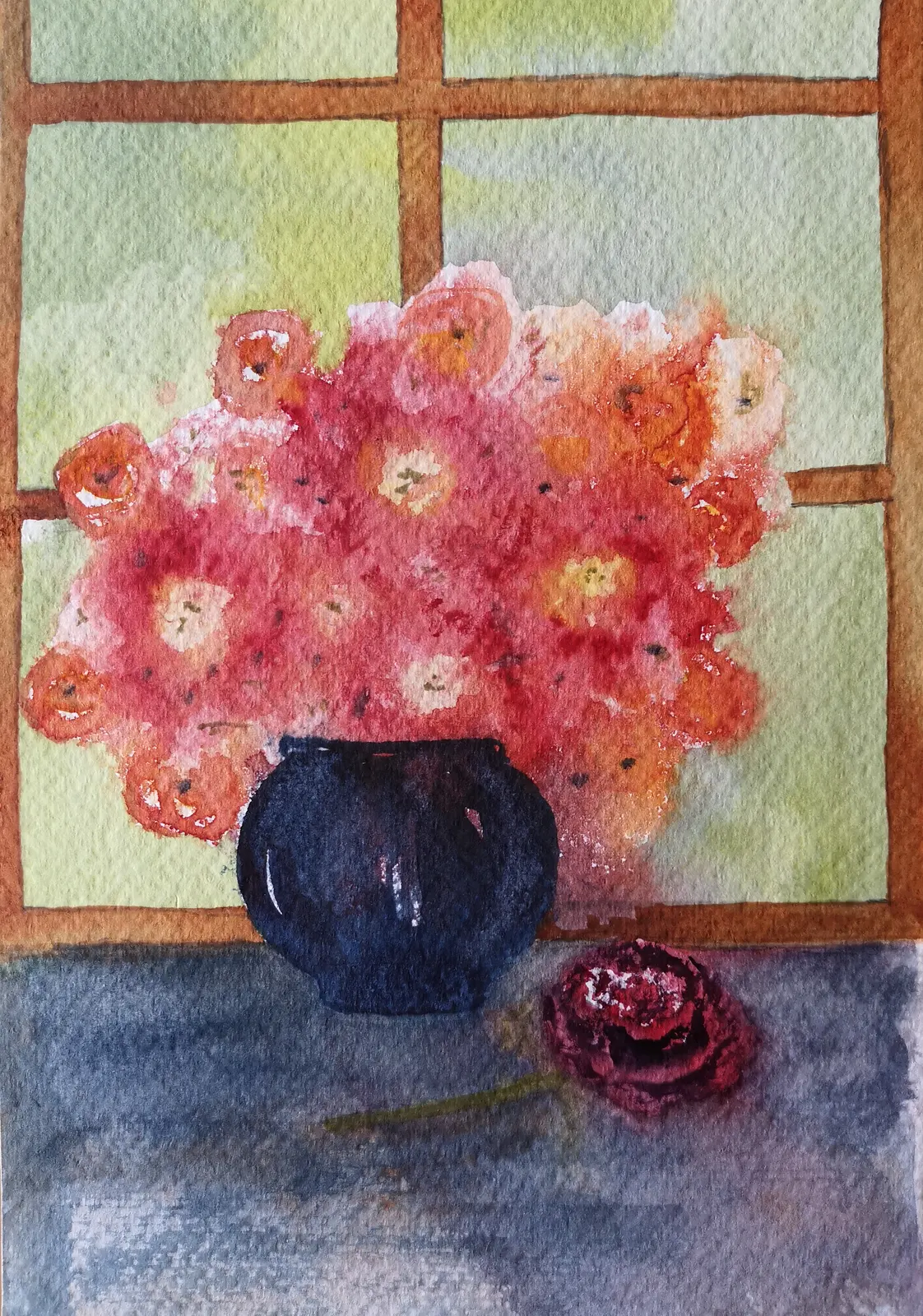 Akvarell Blomsterfröjd av Anette Arkbring