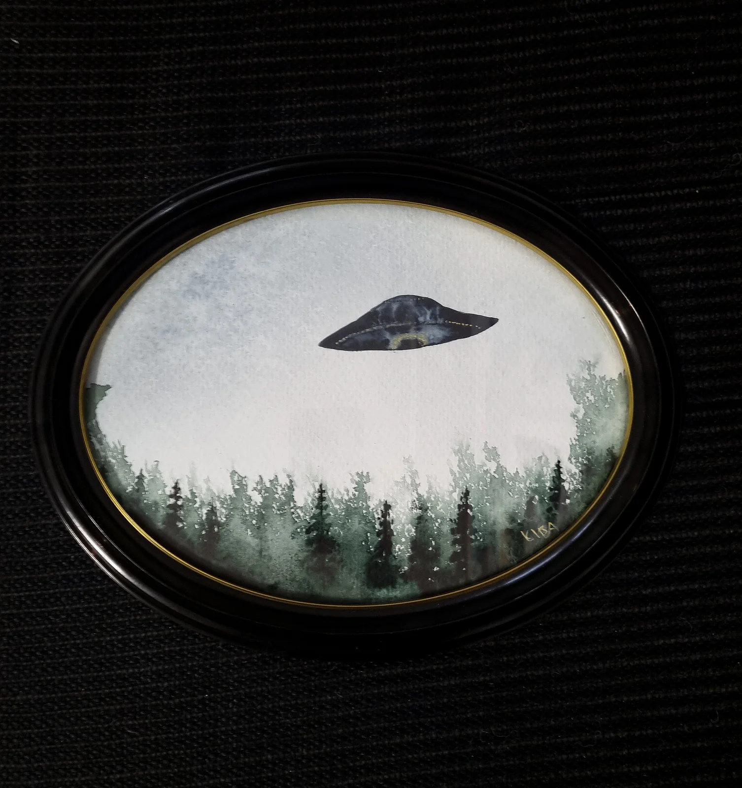 Akvarell UFO av Kiba Gustafsson