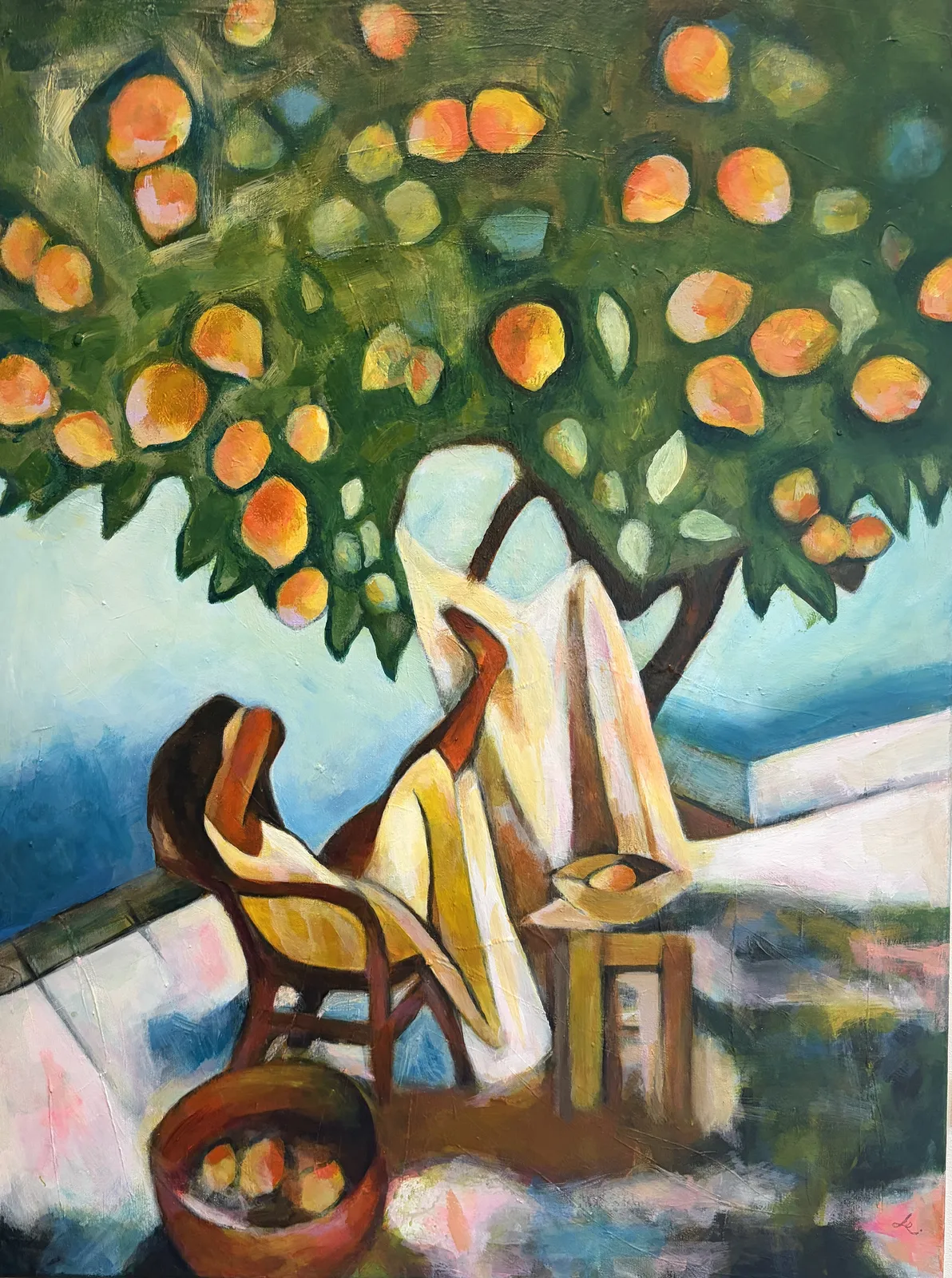 Akrylmålning Lemon tree av Linda Eklund