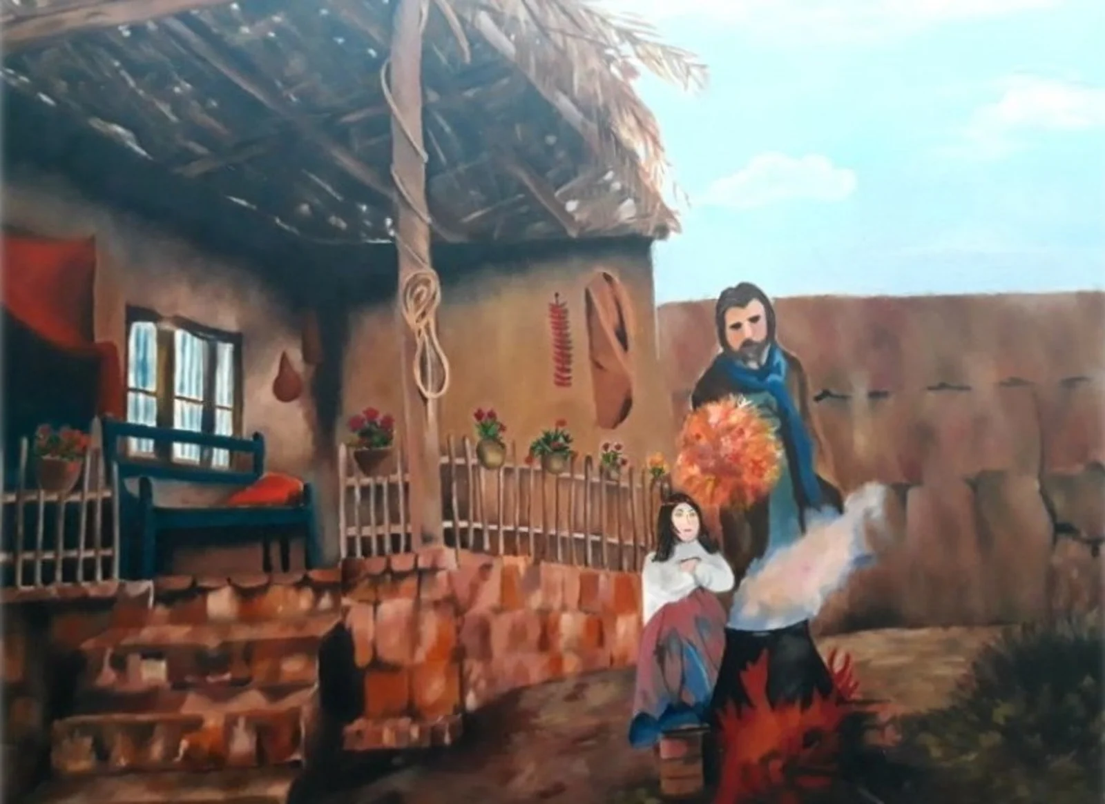Oljemålning The Hearth of Heritage – av Mary G. av Maryam Gomizi