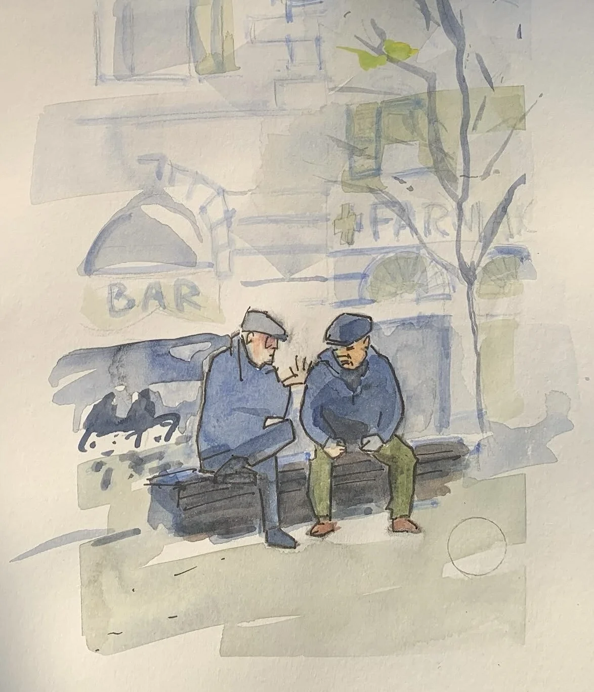 Akvarell Trastevere av John Economou