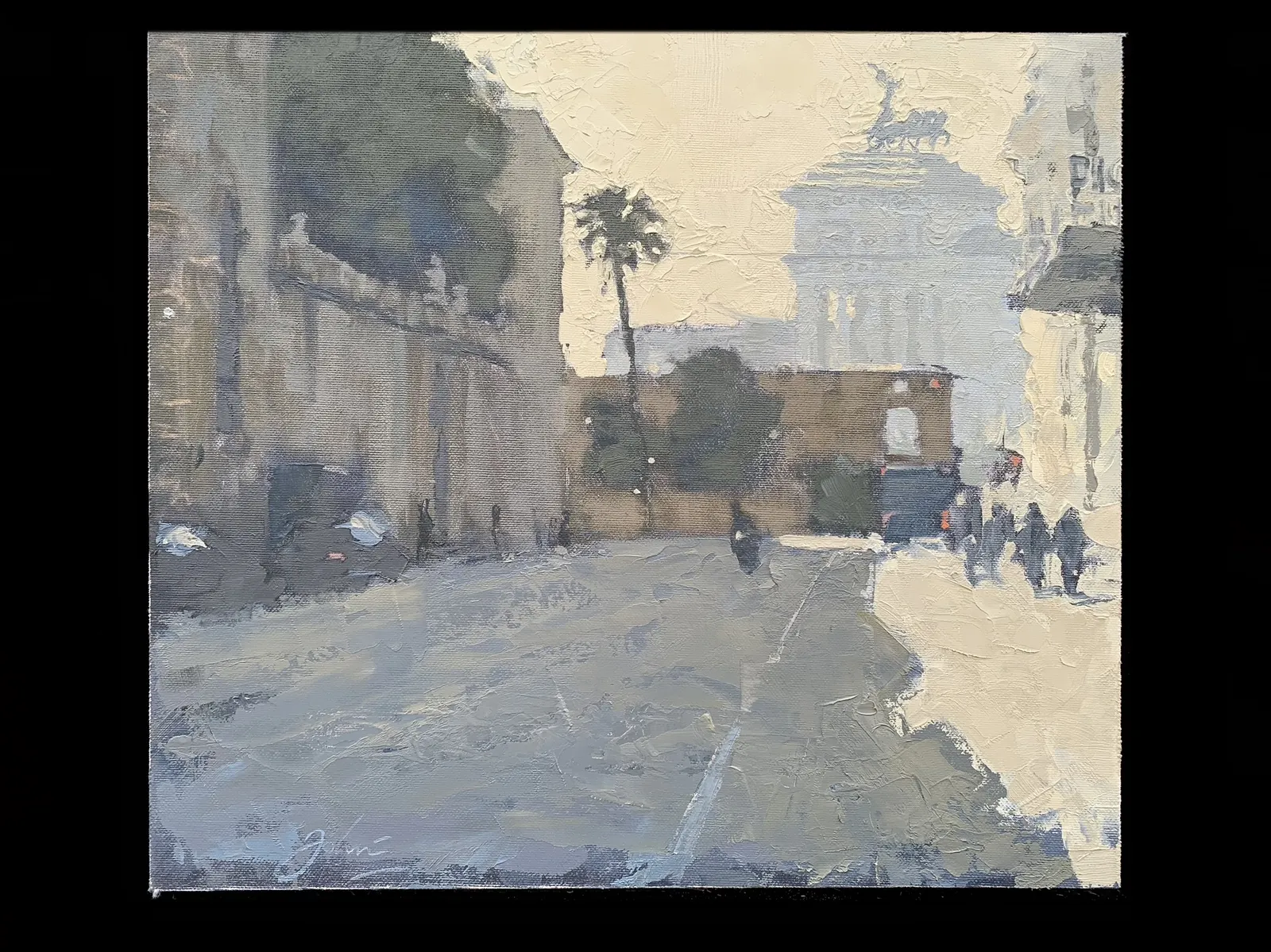 Oljemålning Via Nazionale, Roma av John Economou