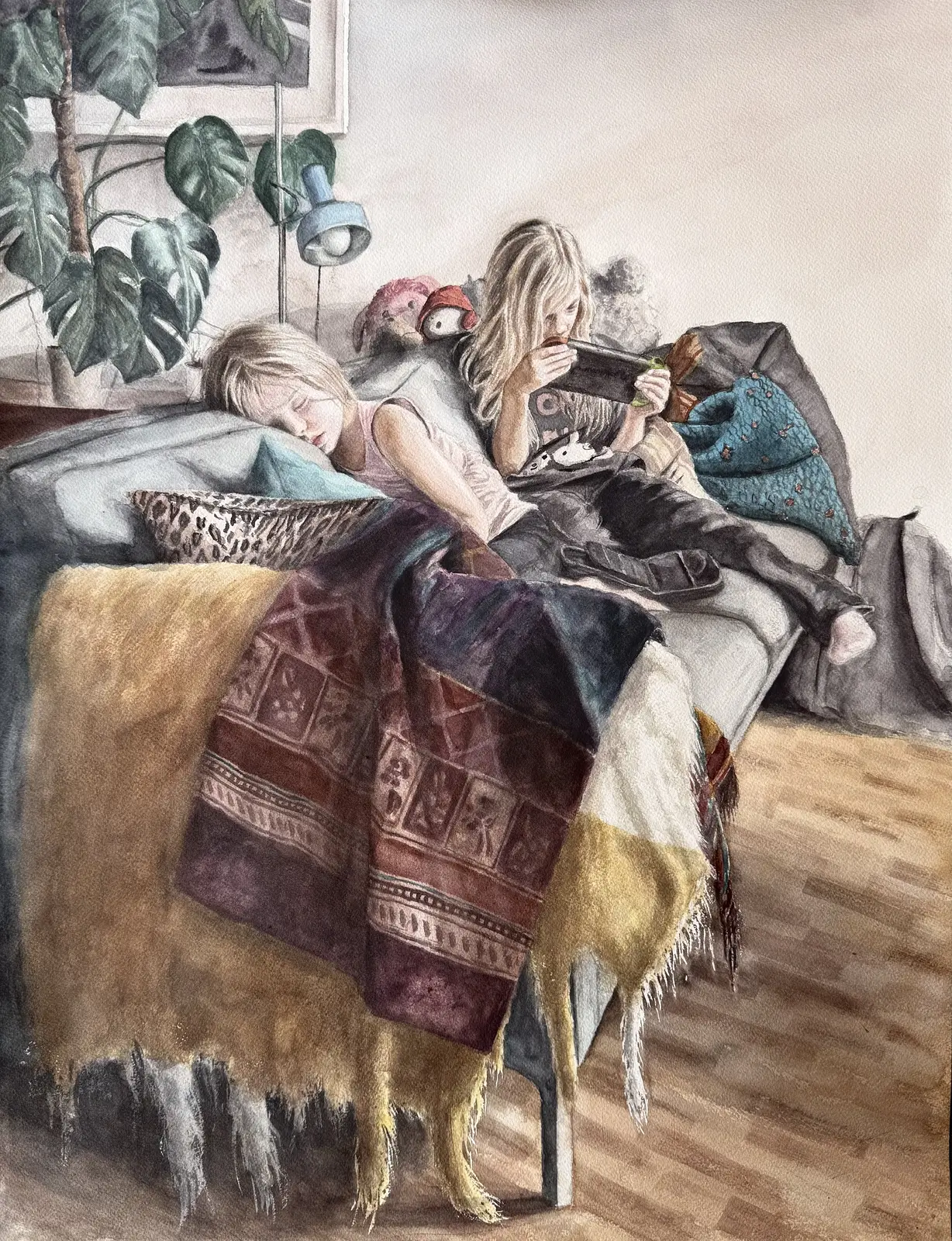 Akvarell Skärmtid 3 av Sara Bennett