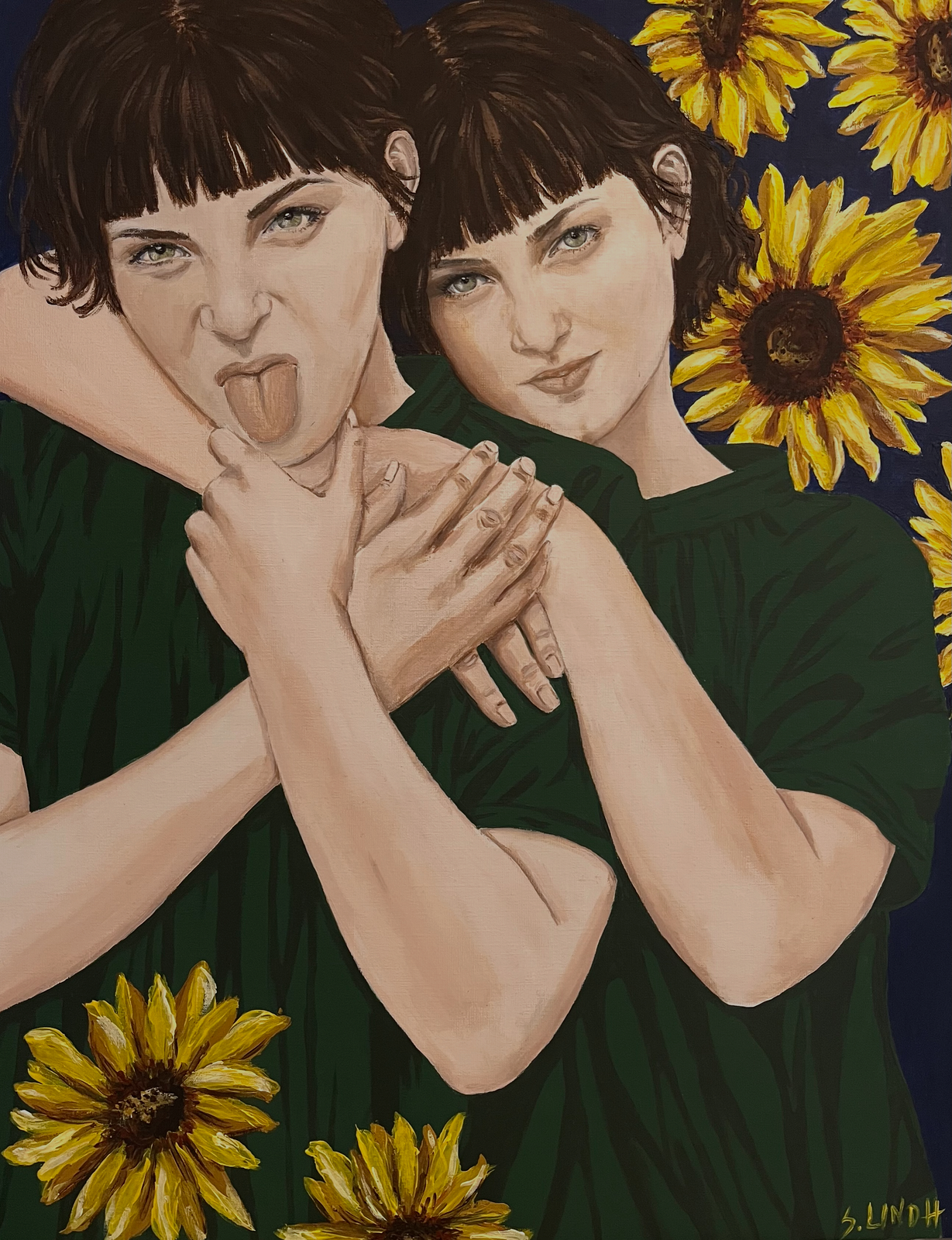 Akrylmålning Twins av Sara Lindh