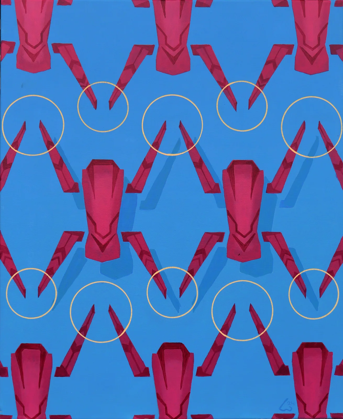 Akrylmålning Swarm 1 av Yevhen Karpenko