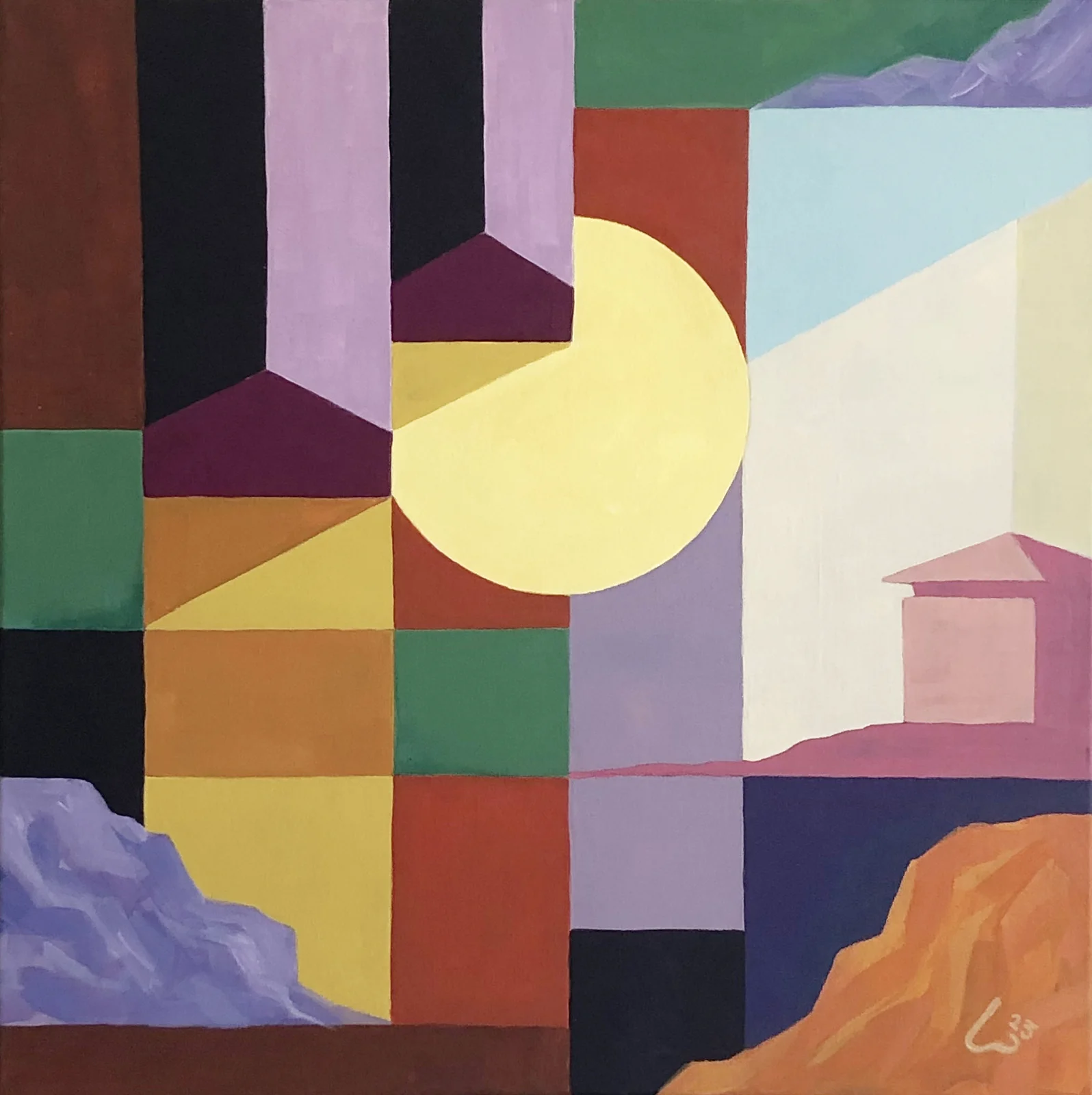 Akrylmålning Color Shapes of Sweden #2 av Yevhen Karpenko