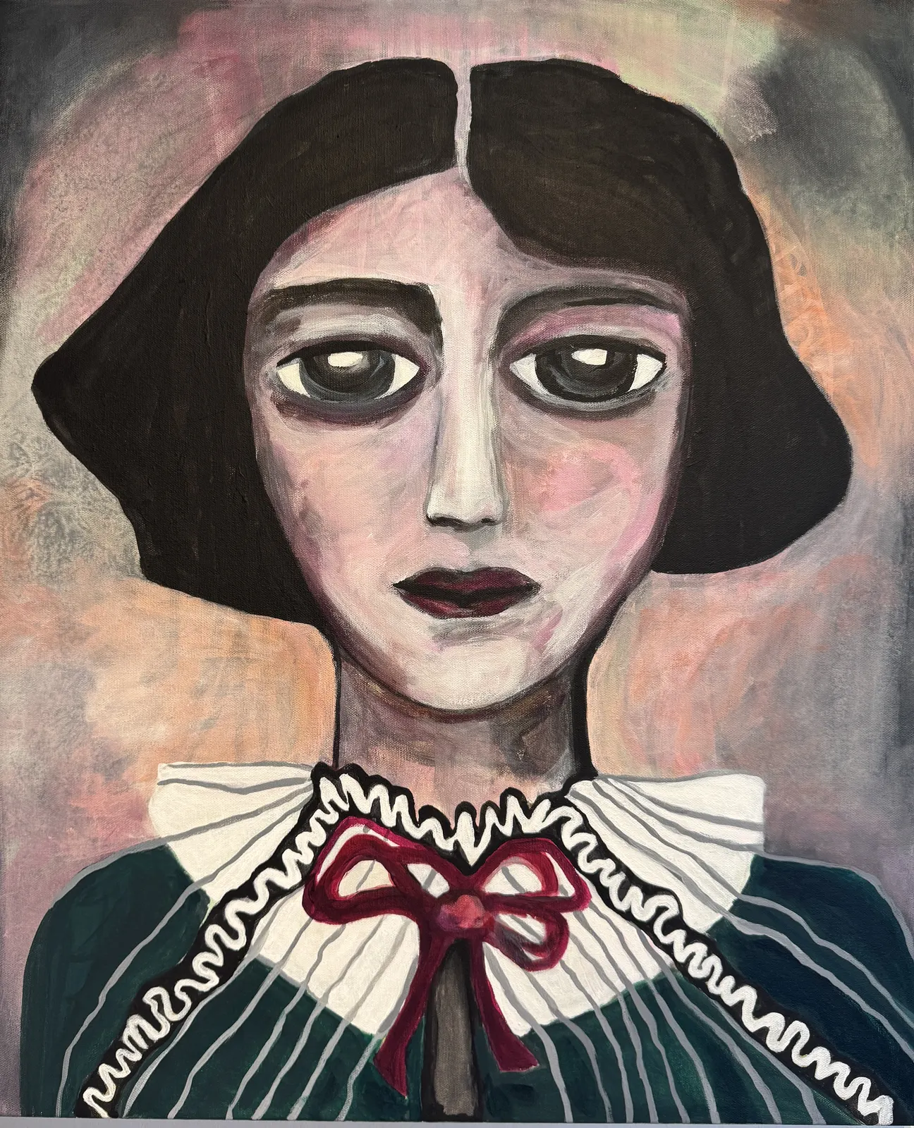 Akrylmålning Spanish school girl. av LLefen Carrera
