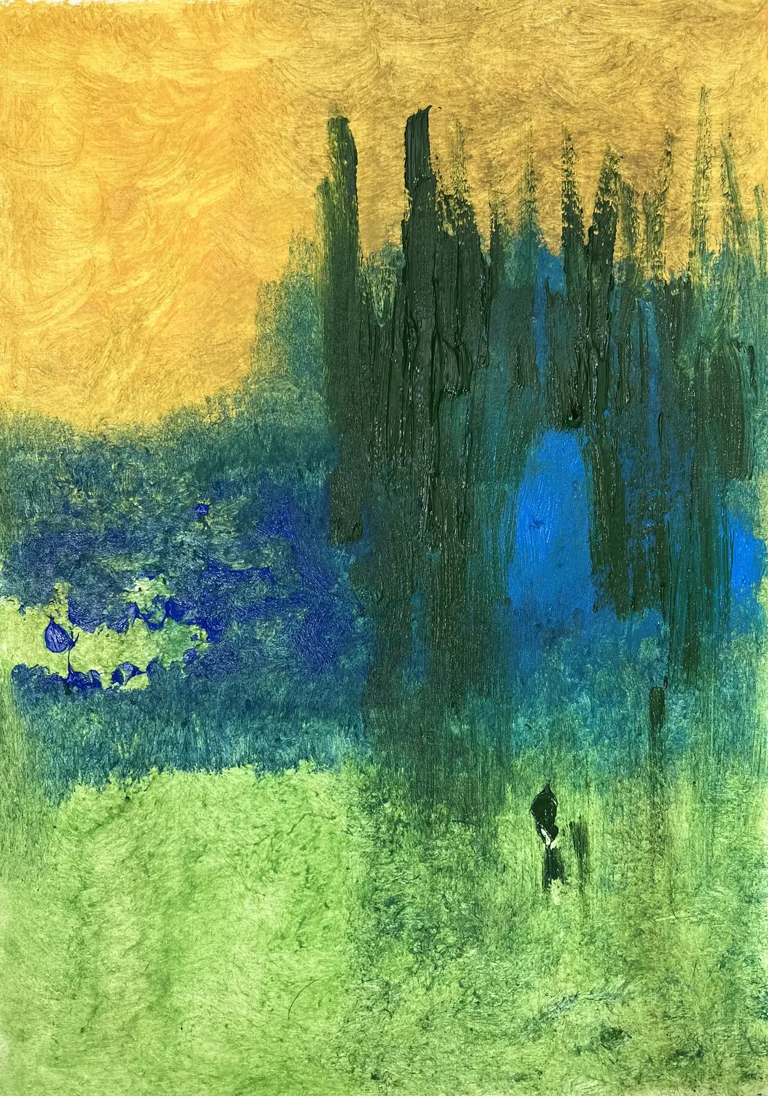 Akrylmålning Blue Forest av Linda Nordstrom