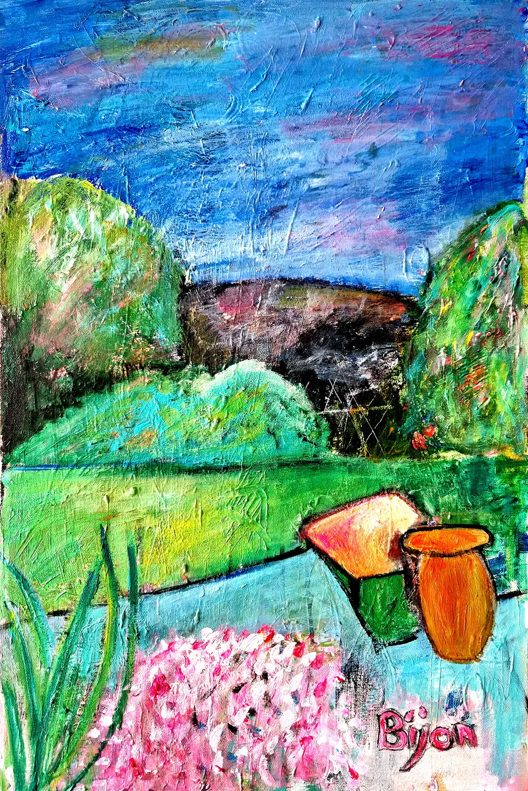 Akrylmålning Wales av Birgitta Jonsson Bijon Art