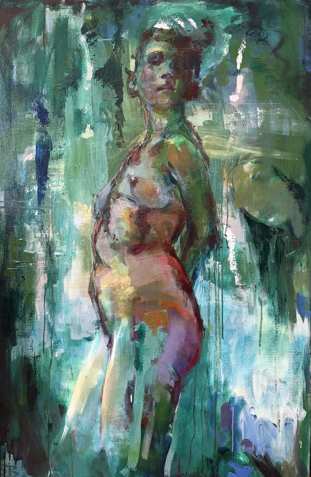 Oljemålning In the bathhouse 2 av Birgitta Bachmann