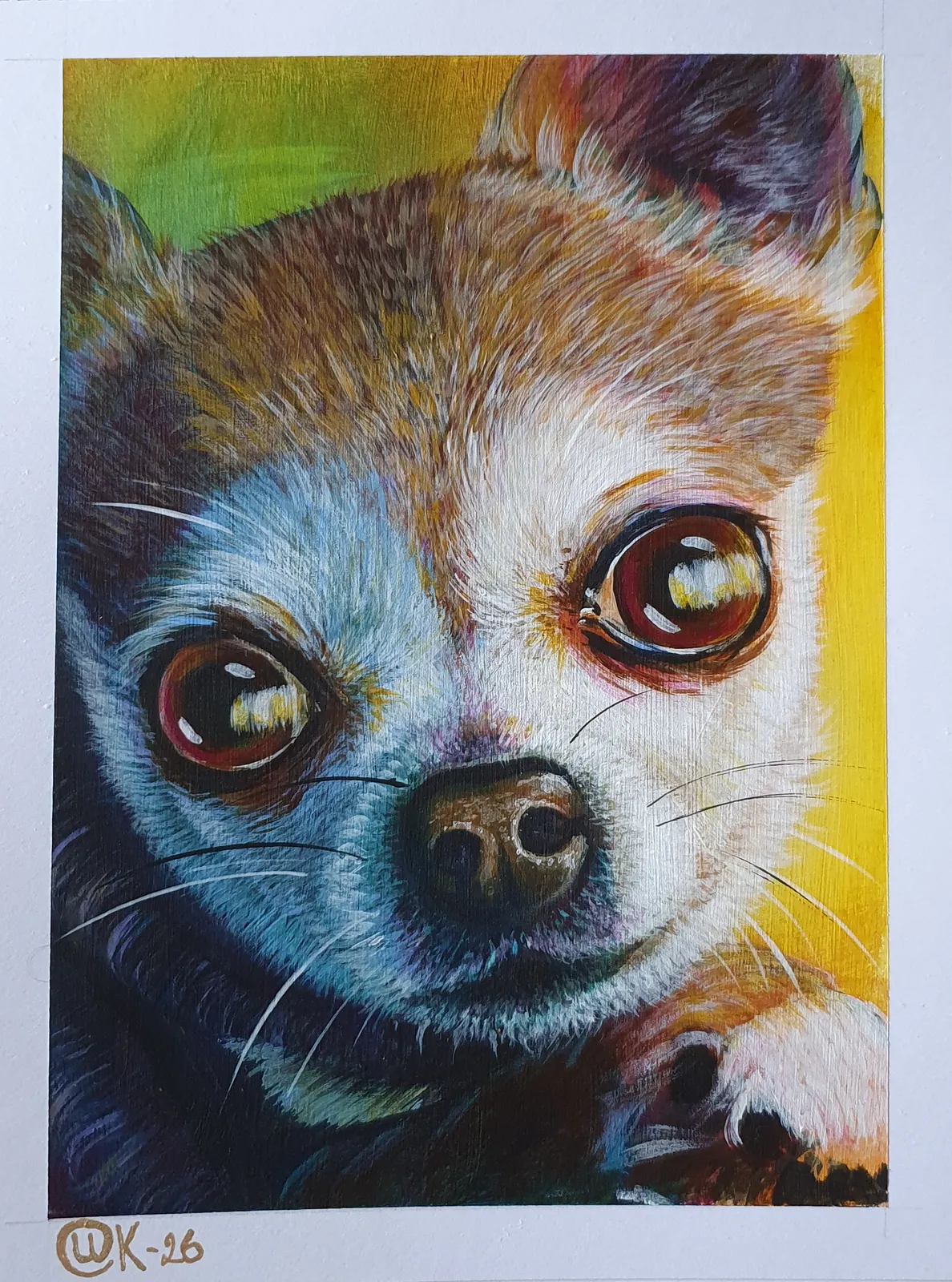 Akrylmålning Cute chihuahua av Camilla Karlsson