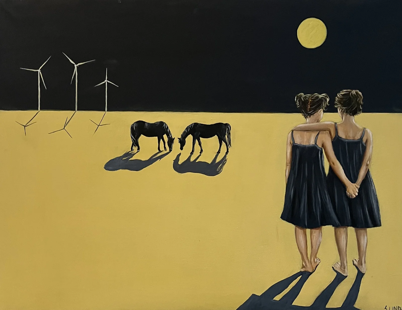 Akrylmålning Moonlight av Sara Lindh
