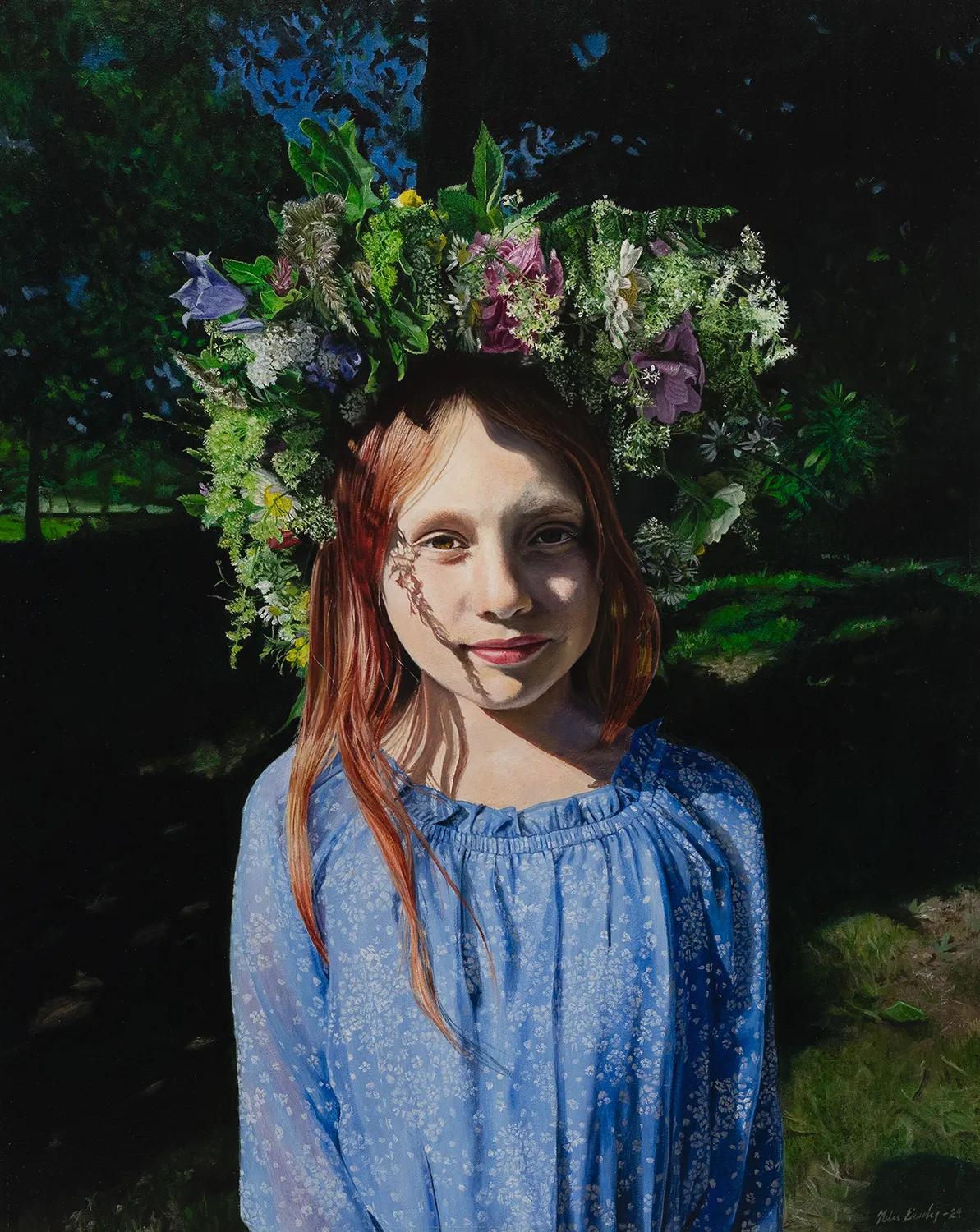 Oljemålning Midsommar av Helen Eidenberg