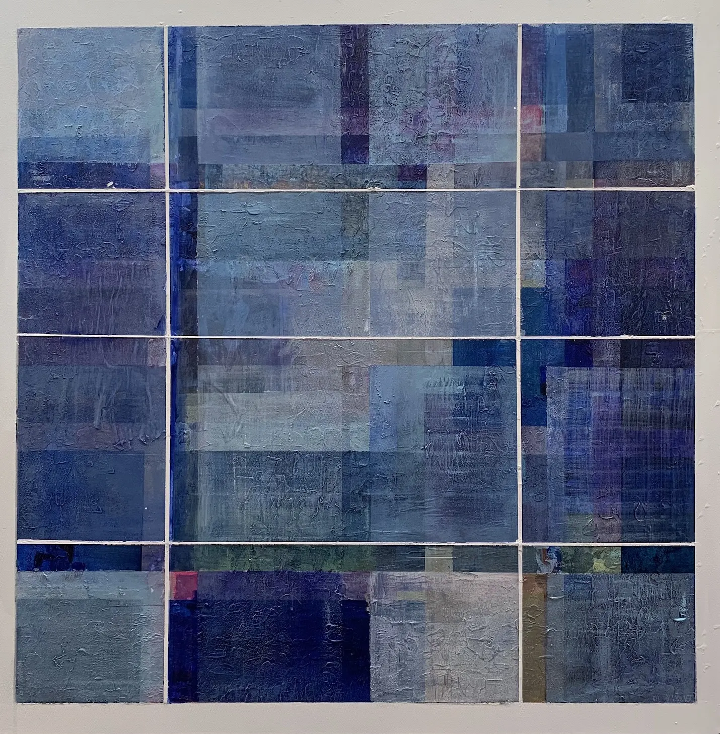 Akrylmålning 50 shades of blue av Margit Hanquist