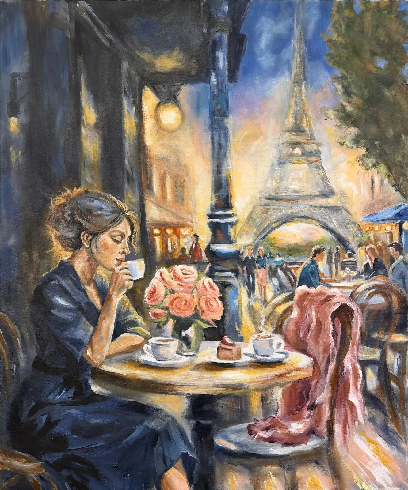 Oljemålning Soft Evening in Paris av Marit Stjernberg