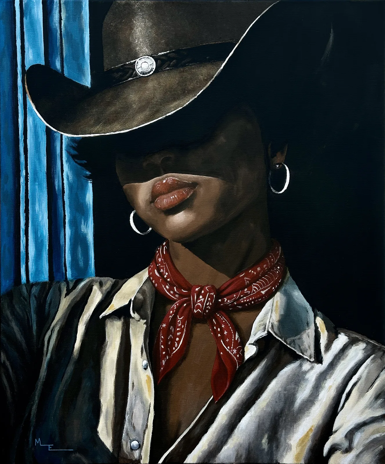 Akrylmålning HOWDY! av Maria Elneskog