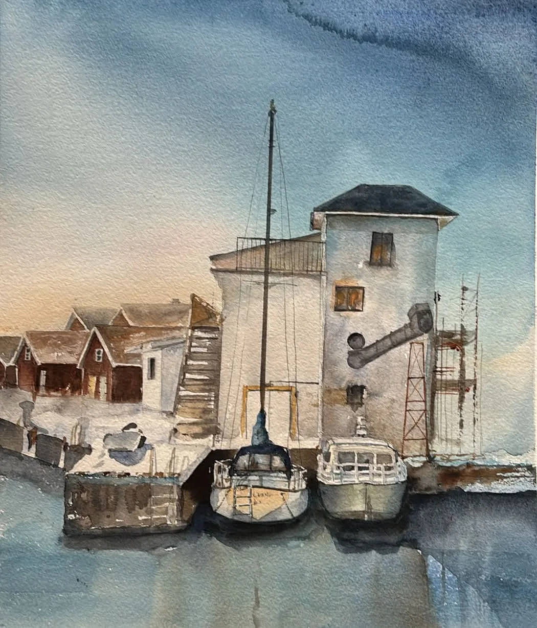 Akvarell Ishuset av Petra Klara Margareta Kåks
