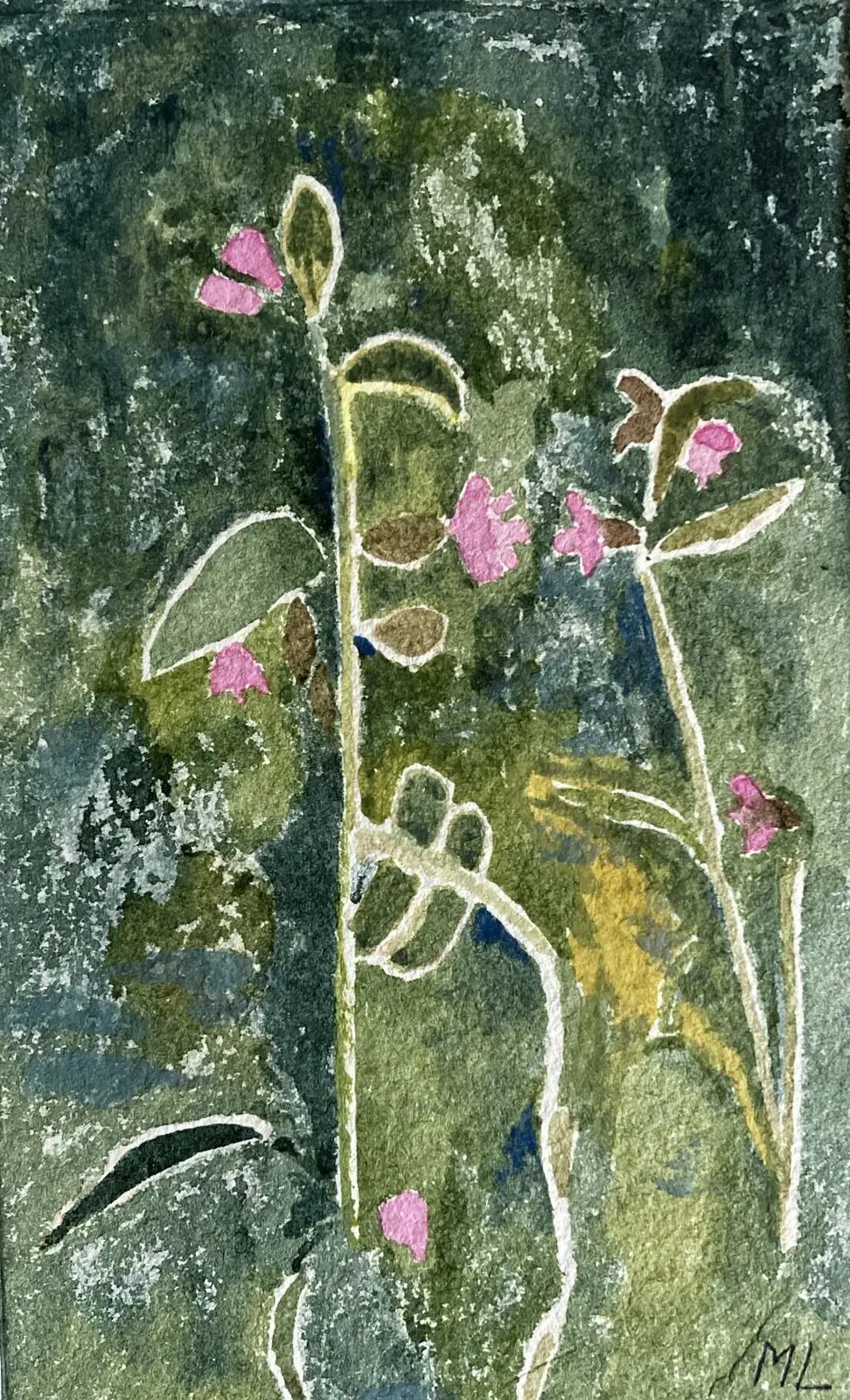Liten näva, äggoljetempera av Margita Lundman