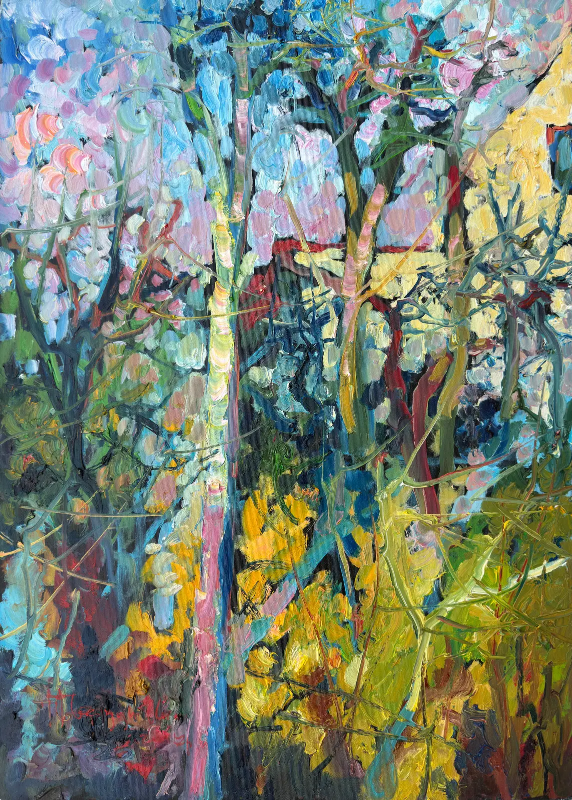 Oljemålning Sunny Spring av Ivan Tverdun