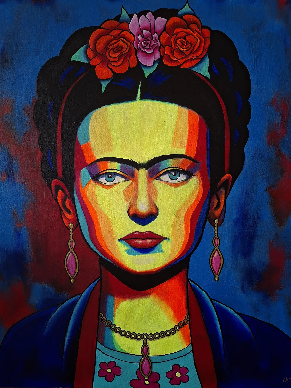 Akrylmålning La Reina Mexicana av Cia Lindén