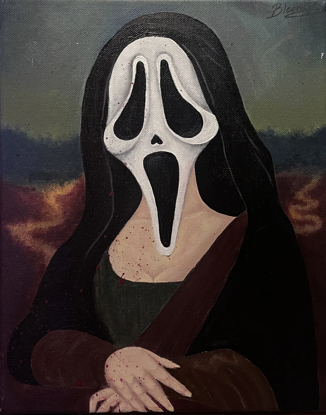 Akrylmålning Ghostface Lisa av Bleona Citaku