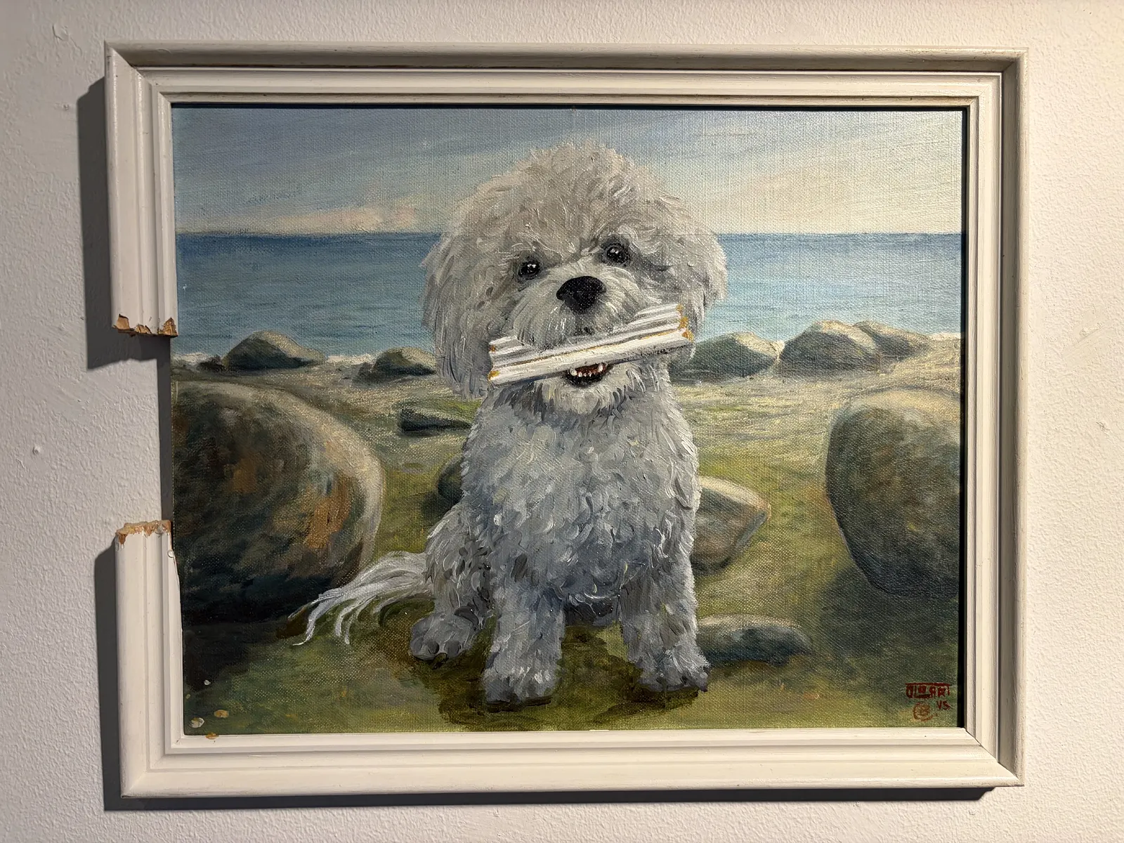 Oljemålning Fyyyyyy på dig. Fy! av Ola Art