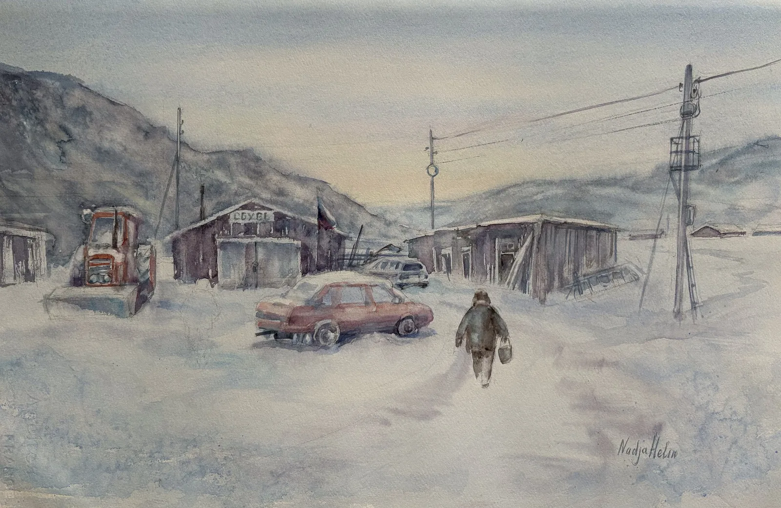 Akvarell Alaska av Nadja Helin