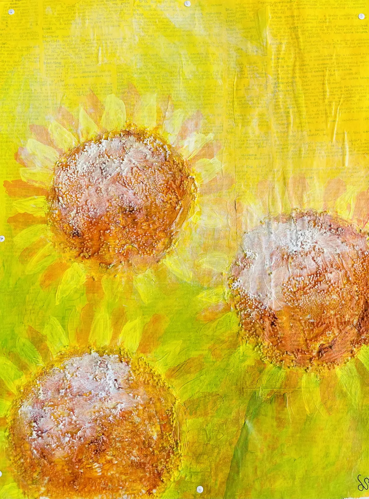 Akrylmålning Tournesol 3 av Lena Birkebo