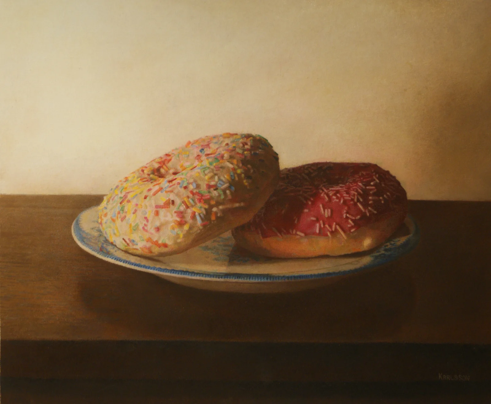 Oljemålning Two donuts av Målaren Karlsson