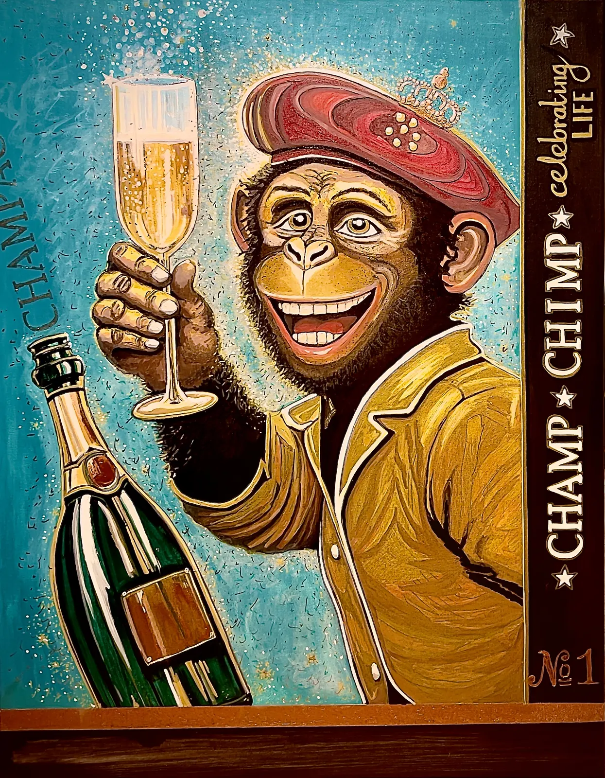CHAMP CHIMP - celebrating LIFE (4800 kr) av Christer Kvant