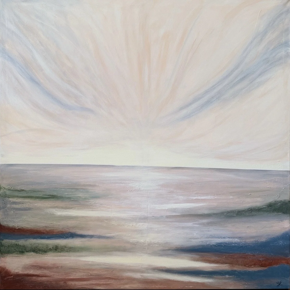 Akrylmålning Quiet Horizon av Safa Khalaf